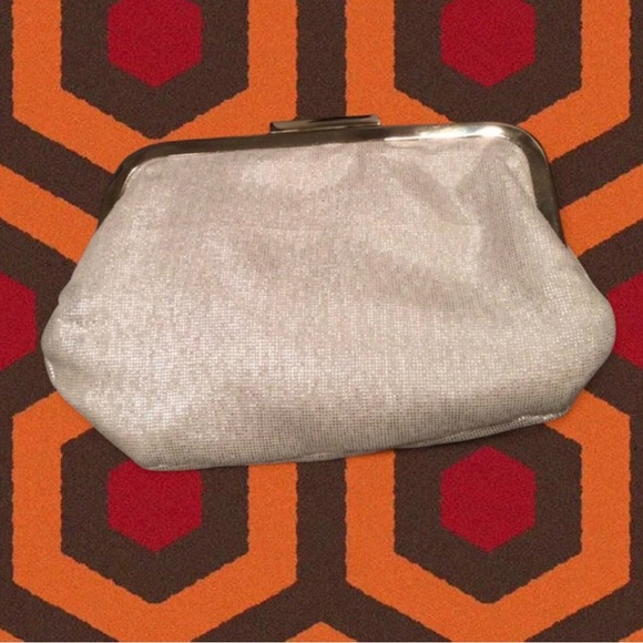 VINTAGE 00s BVLGARI Parfums Silver & White Mini Clutch - Picture 4 of 4